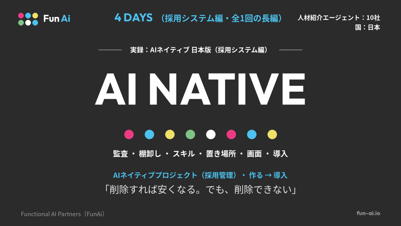 Vol.070 — AI Native, the Japan Edition (Recruitment System): Four Days